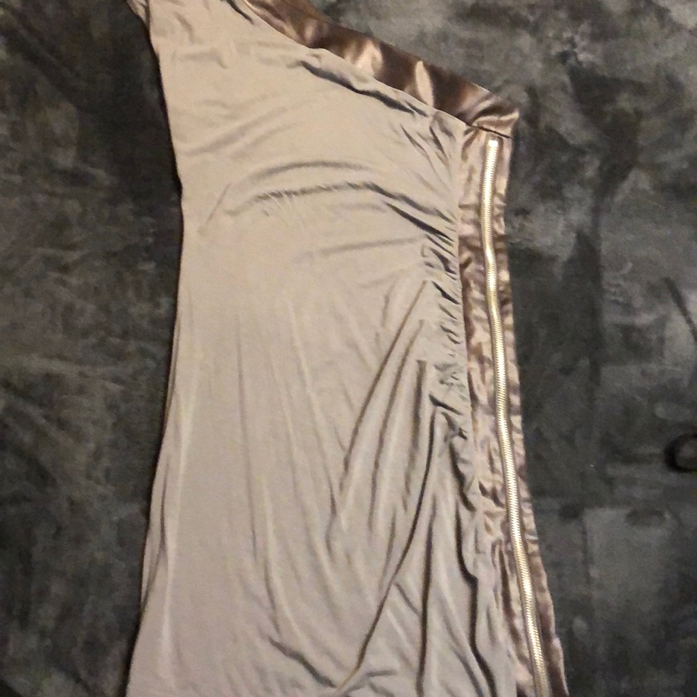 Bebe sport side zip up dress, one shoulder